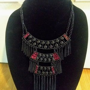 Black and red statement necklace